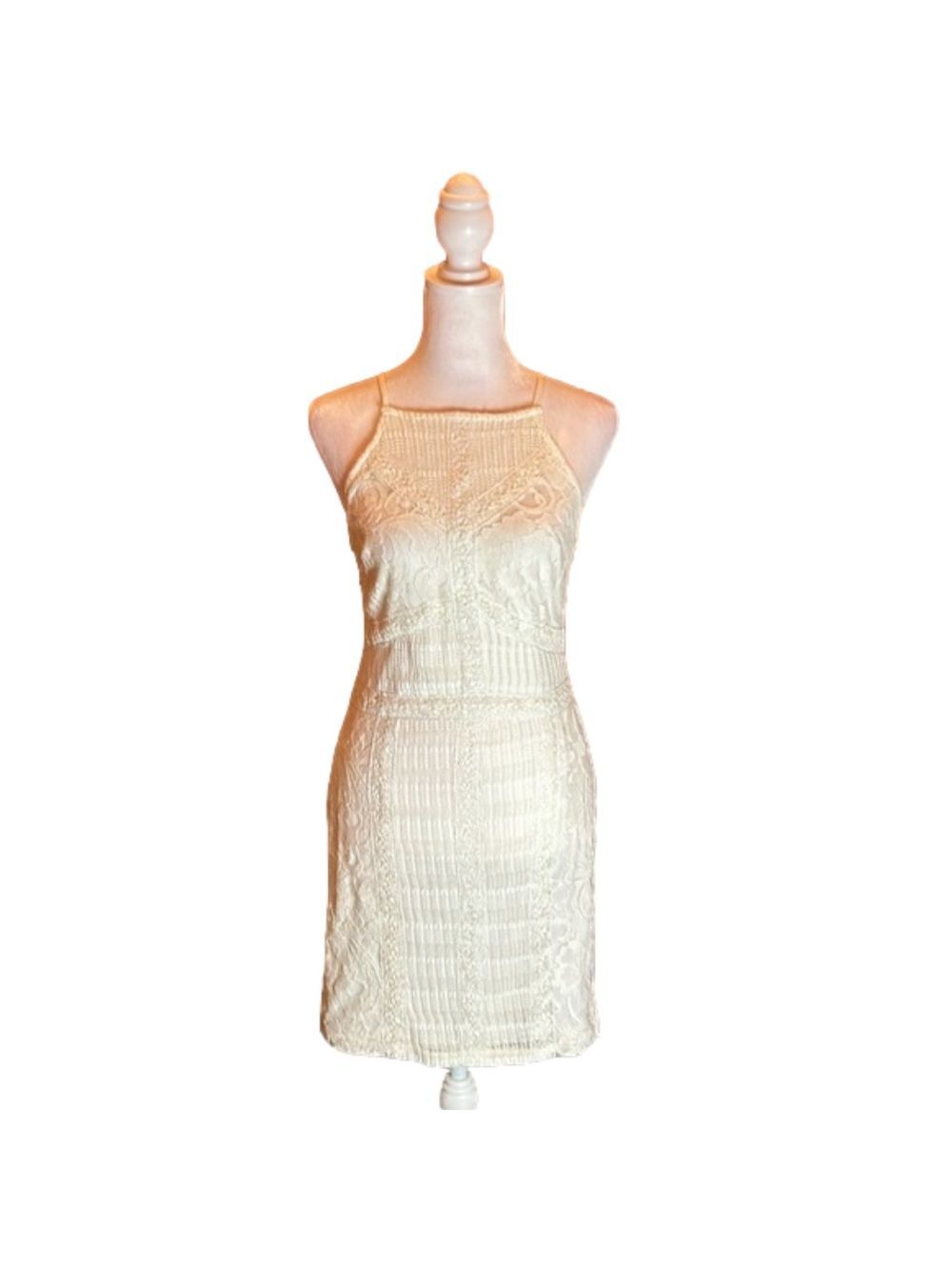 TOPSHOP Adorable & Sexy Cream Lace Halter Dress! Size 2